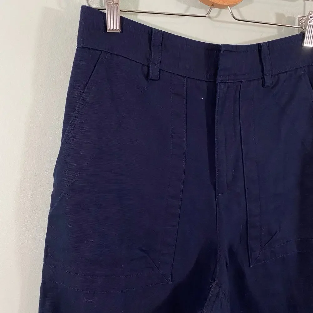 Banana Republic Women's Navy Wide Leg Ankle Linen Blend Pants Size 6 NWT